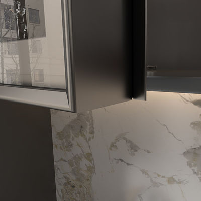 quality  2.4m Matte Black Aluminum Furniture Profile For Wardrobe Cabinet Door Glass factory