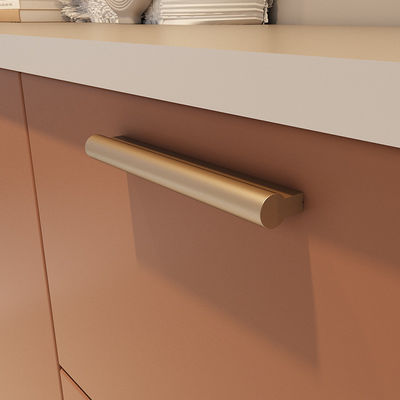 Contemporary Round Recessed Champagne Cabinet Pulls Aluminium