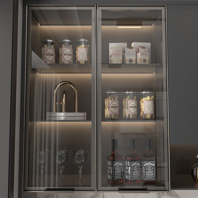 Electrophoresis Modular Kitchen Aluminum Furniture Profile For Cabinet Door
