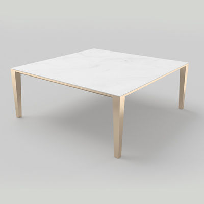 Square Aluminium Home Furniture Center White Marble Tea Table 180mm Height