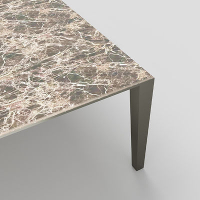 Customized Aluminium Home Furniture 6mm Marble Dining Table 4 Seater Square