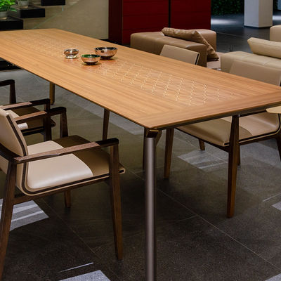 48inch Rectangular Wooden Metal Dining Table With Iron Legs