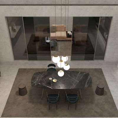 Lightweight Aluminium Home Furniture Rock Plate Dining Table Set 140x80 160x80