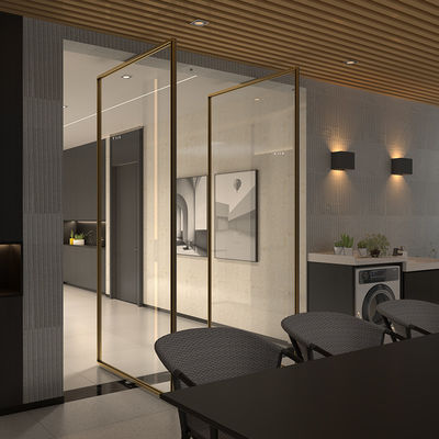 Luxury Aluminum Frame Interior Pivot Doors For House Windproof