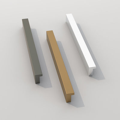 Chrome Furniture Hardware Handle Aluminum Profile Wardrobe Cabinet Handle