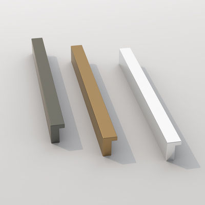 Chrome Furniture Hardware Handle Aluminum Profile Wardrobe Cabinet Handle