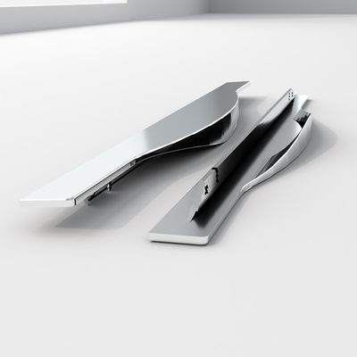 Bedroom Furniture Hardware Handle Chrome Cabinet Drawer Flush Pull Aluminum Handle