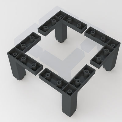 Chrome Aluminum Plated Sofa Feet Square Shaped 100MM